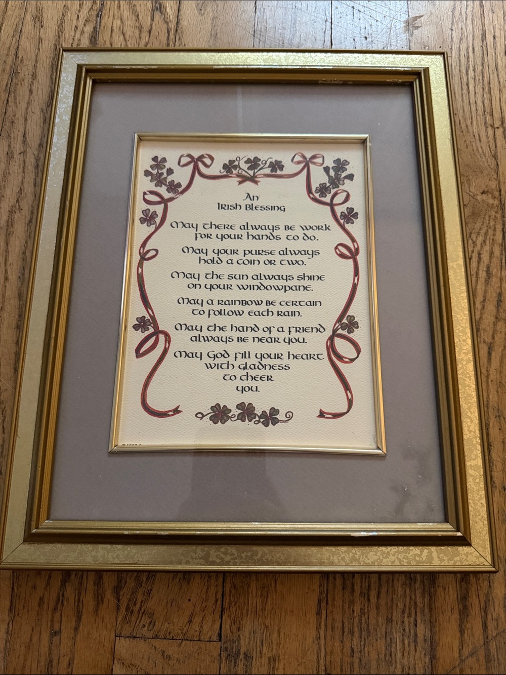 An Irish Blessing Wall Art - Frames with Grey/Purple Mat